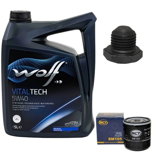 MotoröL Set 5W40 5 Liter + ÖLfilter + Schraube FüR Opel Kadett Astra F Saab 900-image