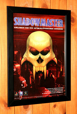 1998 Shadow Master PS1 Vintage Mini Promo Werbeblatt Gerahmt Poster / Ad Framed
