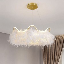 Fluffy Feather Ceiling Lampshade Decorative Pendant Light Shade Fancy Chandelier