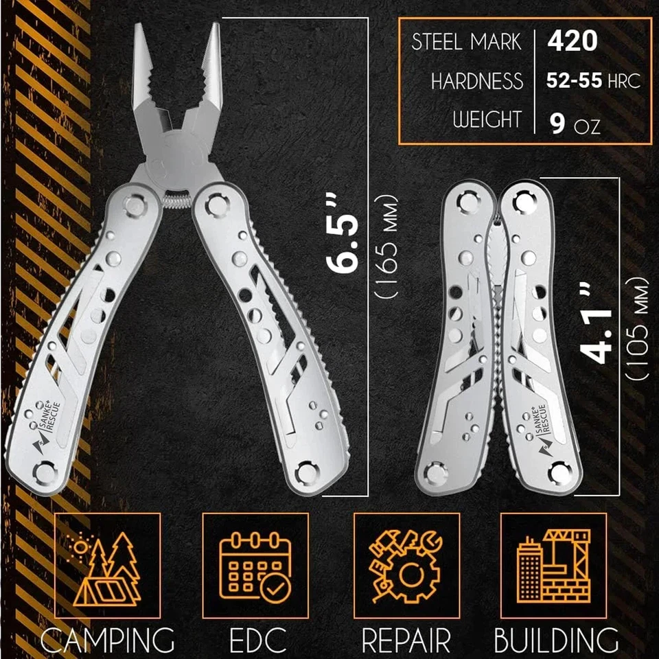 24-in-1 Professional Multitool Pliers Stainless Steel Pocket Tool with Sheath - Image 2 of 4