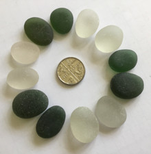 Oryginalne szkło morskie Seaham - 12 matowych sztuk