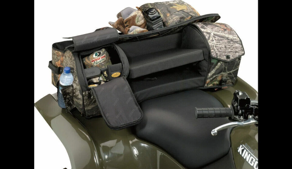 Universal ATV Rear Rack Pack Bag Seat Soft Storage Cargo Moose Ridgetop Black - Image 2 of 2