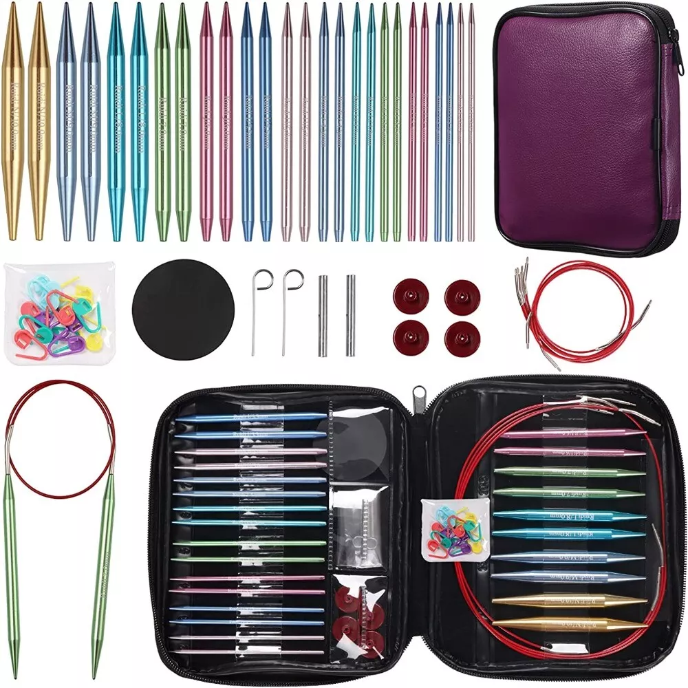 ergonomic handles interchangeable knitting set circular knitting