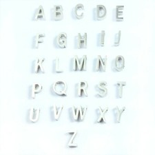 Alphabet Initial Letter Small Silver Stainless Steel Pendant Necklace