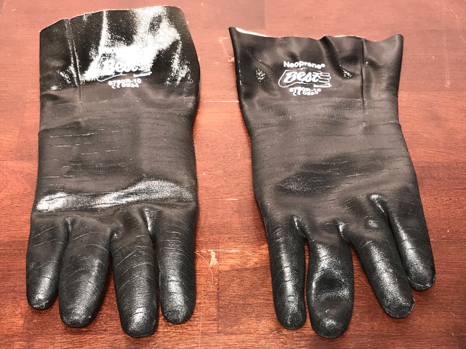 Gloves Best  Chemical Resistant Neoprene Large 1 Pair Size 10, New # 6780-10-image