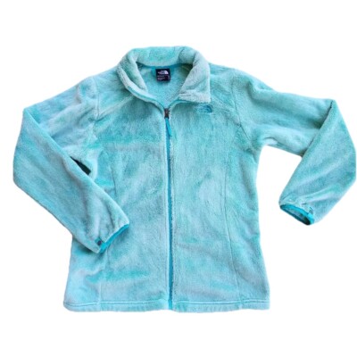 The North Face Girls XL (18) Osito Aqua Blue Full Zip Fleece 