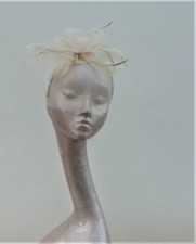 50's Style Veiled Fascinator Beige ASCOT WEDDING