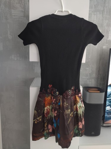 PHILIPP PLEIN Black Top Floral Butterfly Eternity Cool Cat Tee Silk Mini Dress - Picture 4 of 15