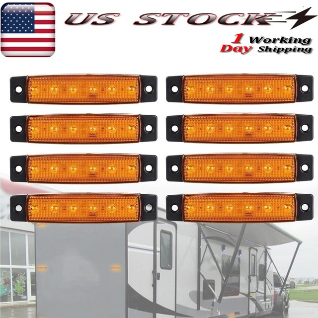 8x RV Travel Trucks Porch Lights Amber LED Step Stair Exterior Light eBay