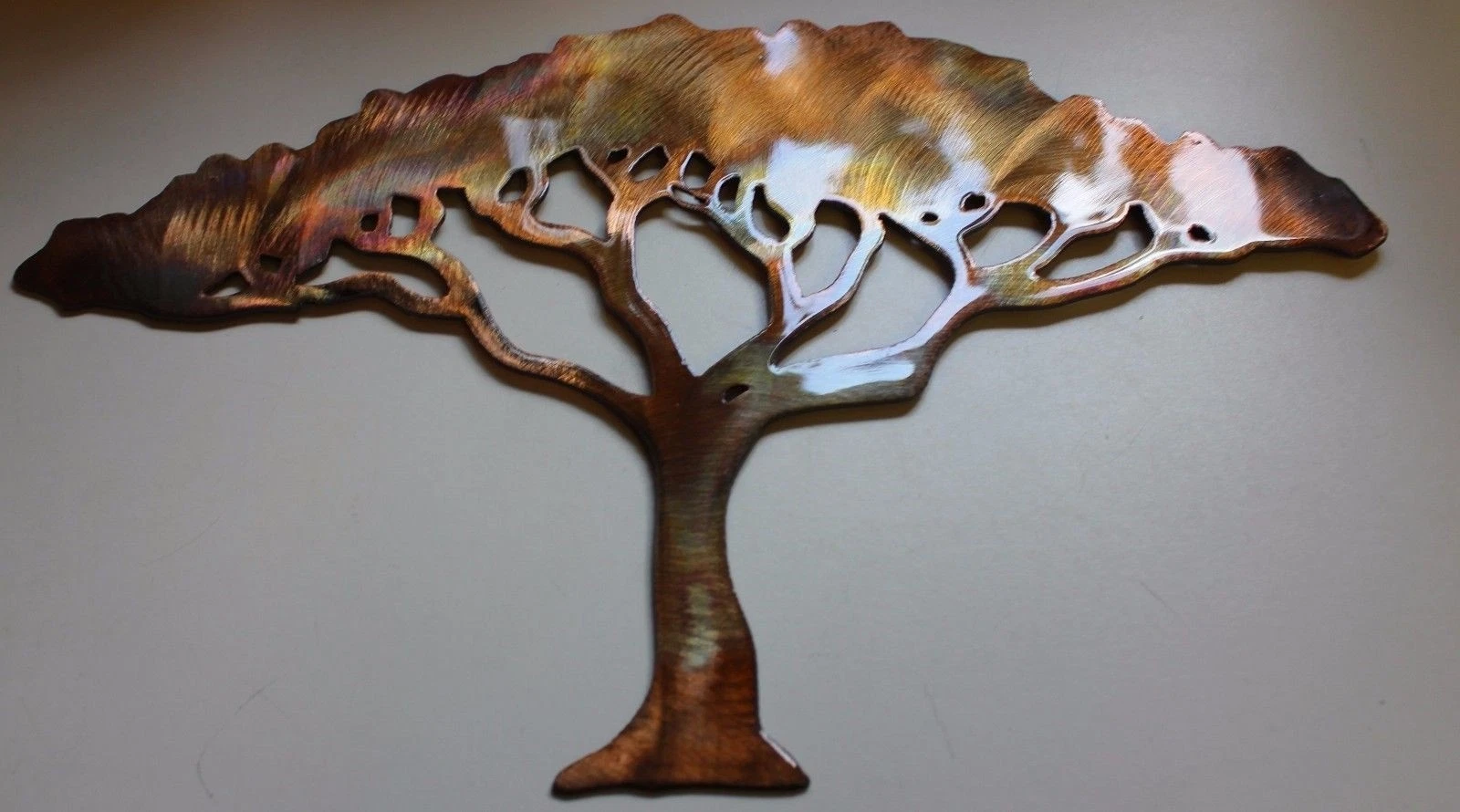 Acacia Tree Metal Wall Art - Copper - 18" tall