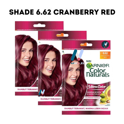 3X GARNIER Natural Dry Hair Color Olive Oil Long Lasting Soft 6.62 Cranberry Red