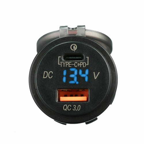 USB Type C PD + QC 3.0 Dual Car Charger Adapter 2 Port Cigarette Socket 12V-24V - Picture 8 of 8