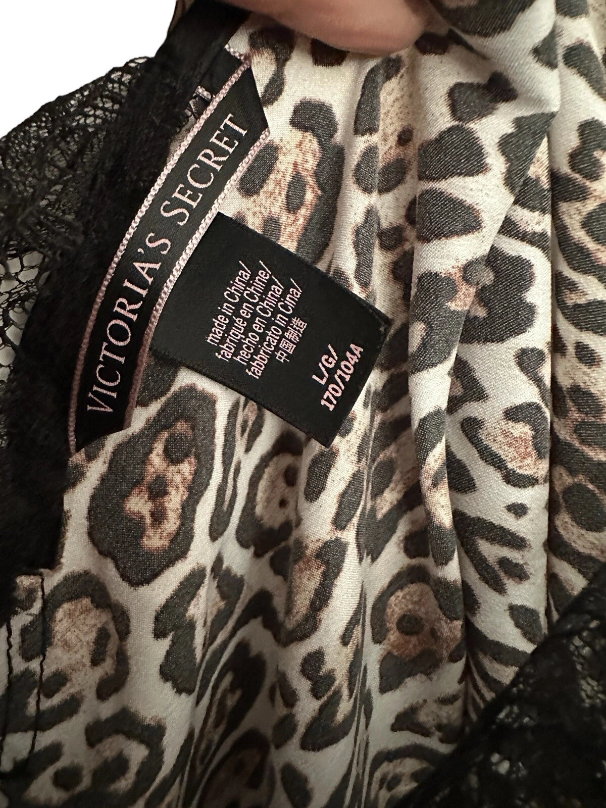 UNDERCOVER Abito Victoria Secret Leopardato Slip Donna L Grande Lingerie Pizzo Y2K Raso I