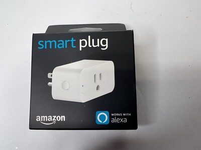 NIB Amazon 3-Prong Single Socket Wi-Fi Smart Plug White Works With Alexa