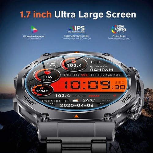 MEVADEN 1.7" Smart Watch Men Bluetooth Call 100+ Sports Fitness iOS Android 2025 - 第 2/20 張圖片