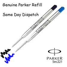 GENUINE PARKER BALLPOINT REFILL BIRO MEDIUM BLACK BLUE SMOOTH WRITING QUINK FLOW