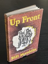 1945 Up Front Bill Mauldin BOMC WWII Cartoons Dust Jacket Willie Joe