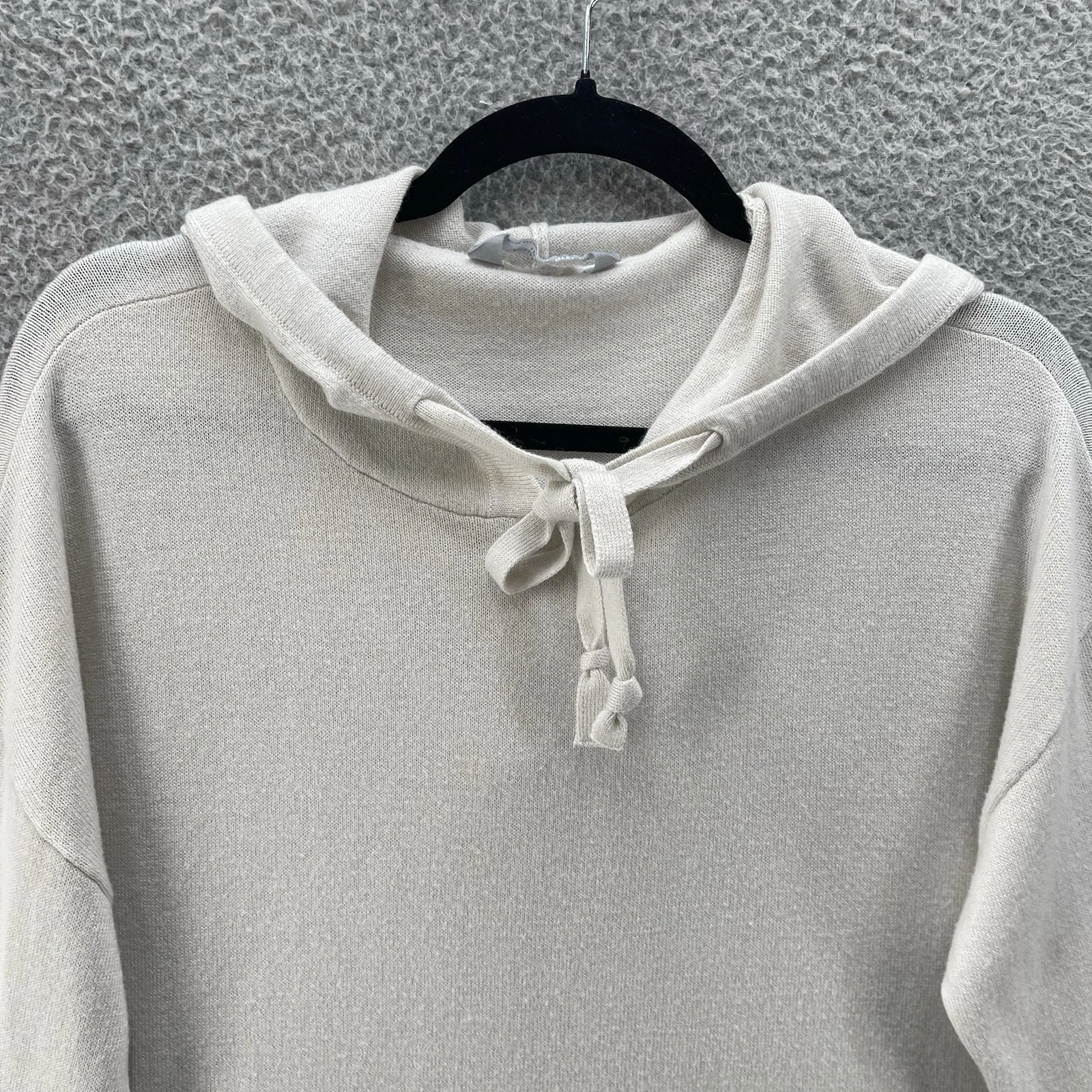 OFF WHITE Felpa con Cappuccio Misto Cashmere Donna Media Panna Lusso Collezione Premier Morbida Comfort