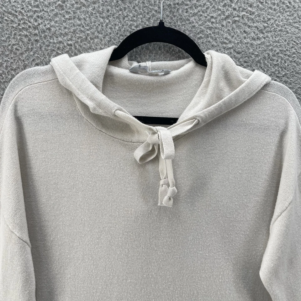 Sudadera con Capucha Mezcla Cachemira Mujer Mediana Crema Lujo Colección Premier Suave Comodidad Foto 3 de 4