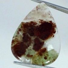 24.90Cts RARE Natural Aqua Chalcedony Pear Cabochon Gemstone 22X31X4MM