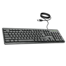 MANHATTAN USB Wired Computer Keyboard - with 4.5 ft USB-A Cable, 104 Black