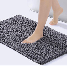 Chenille Bath Mat - Non-Slip Fluffy Shag Bathroom Rug Microfiber 20x32