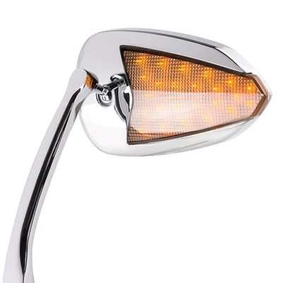 mirror chromé LED clignotants FLASH OVAL pour HD FXDB Dyna Street Bob Fat Bob - Photo 1/4