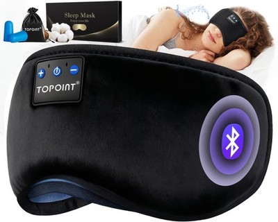 TOPOINT Sleep Mask with Headphones Bluetooth 5.4 Wireless, Sleep Headphones E...