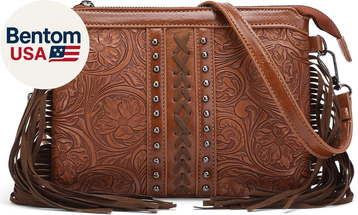 vintage leather fringe purse products for sale | eBay