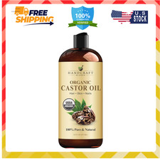 Premium Organic Castor Oil 100 Pure and Hexane-Free Cold-Pressed Beauty 16 fl.