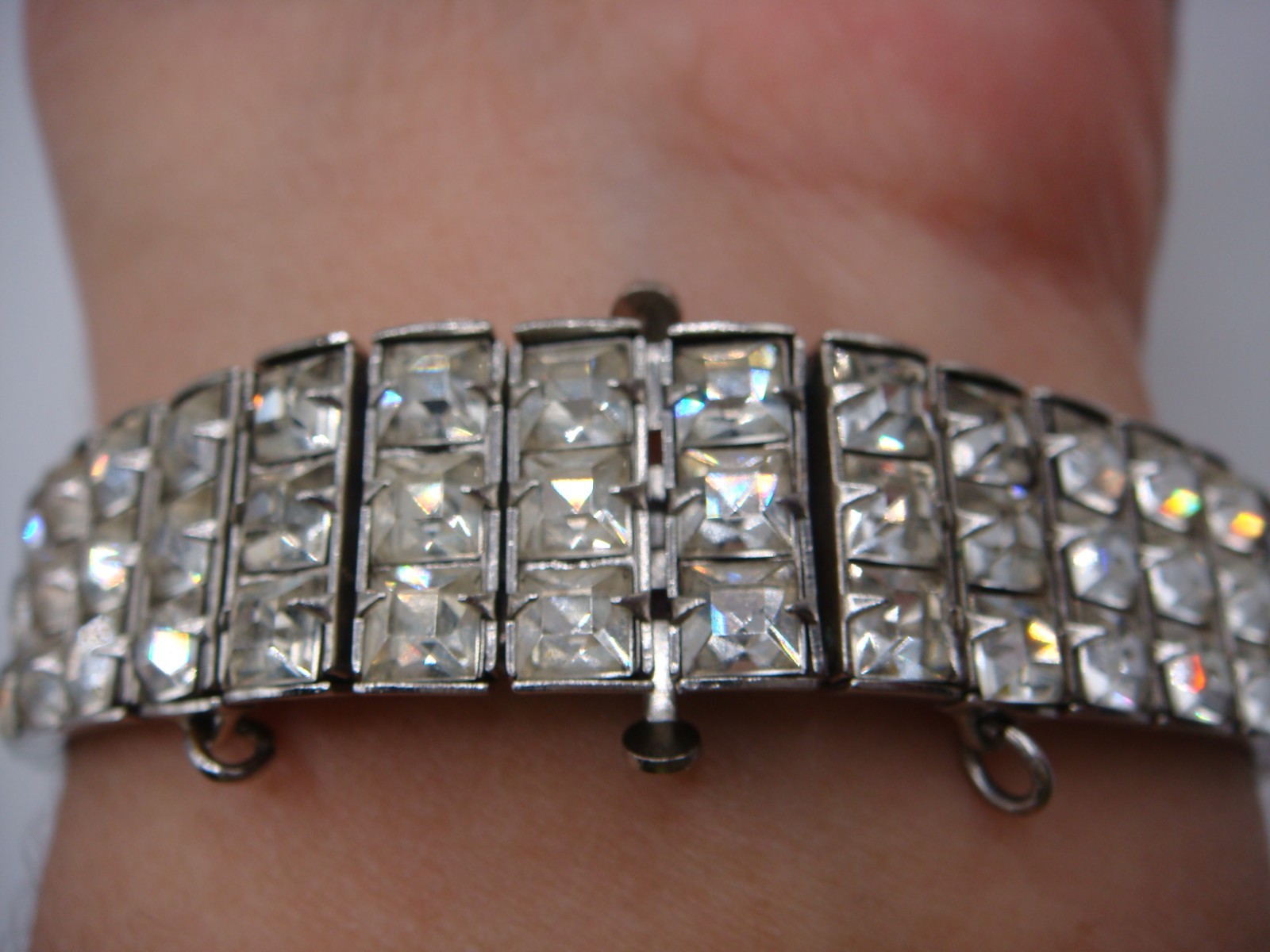 VINTAGE ART DECO RECTANGULAR RHINESTONE BRACELET … - image 16