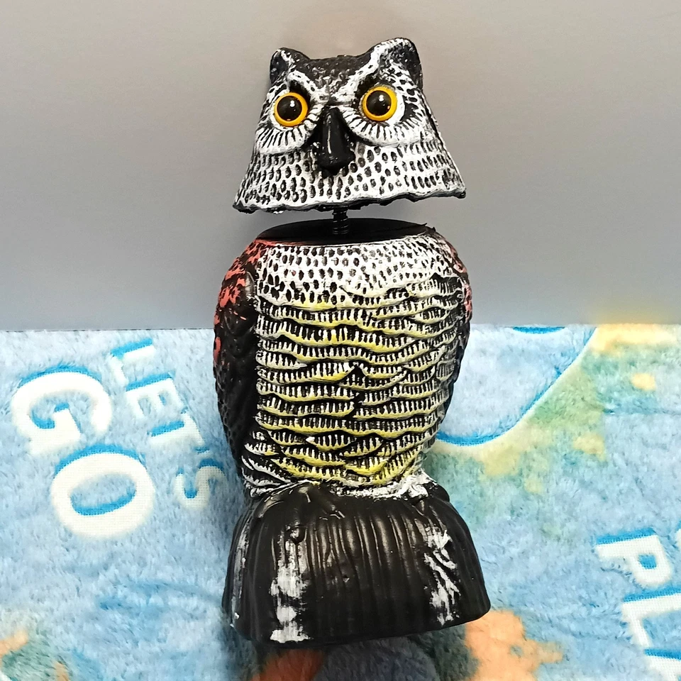 Búho para asustar pájaros búho falso estatua señuelo búho de plástico Foto 2 de 4