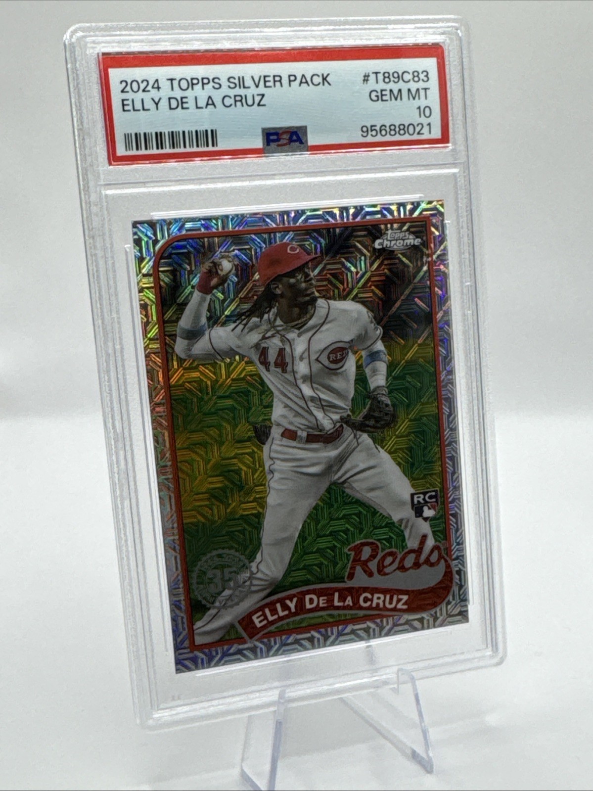 2024 Topps Series 1 - 1989 Chrome Silver Pack Elly De La Cruz #T89C-83 PSA 10