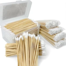 500 PCS 6-Inch Precision Gun Cleaning Swabs with Storage Case - Lint-Free Bamboo