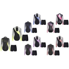 Women Outfits Party Dancewear Shorts Bottoms Set Rhythmic Rhinestone Practice