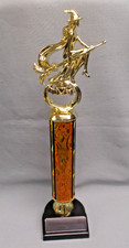 Halloween witch party trophy orange column black base jack-o-lantern
