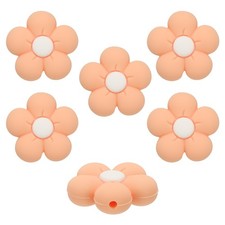 Knitting Needle Point Protectors, 6Pcs Needle Tip Stoppers Flower, Orange