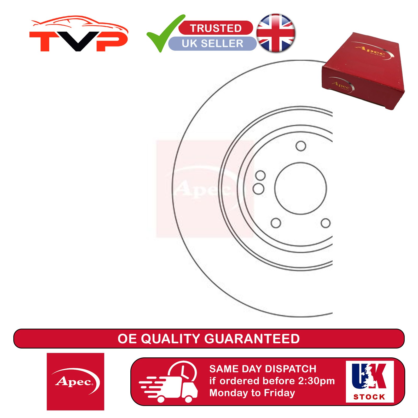 Apec Brake Disc For Kia Stinger 2017-2025 3.3 Rear DSK3455