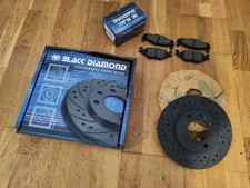 VW Golf Mk1 GTi 1.8 (Vented) 81-83 BLACK DIAMOND Front Brake Discs & Pads Pair. 