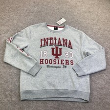 Indiana Hoosiers Sweatshirt Mens Medium Gray NCAA Colosseum Fleece Crewneck