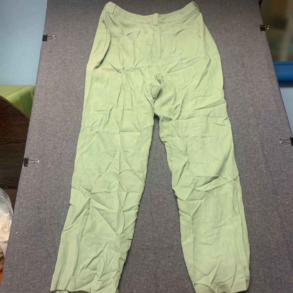 Tommy Bahama Women's Pants Size 14 Mint Green 100% Silk Flat Front Trousers - Image 2 of 4