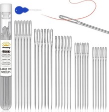 30 PCS Large Eye Sewing Needles, 5 Size Hand Sewing Needles, Leather Embroidery