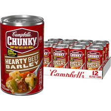 Sopa gruesa Campbell’s, abundante sopa de carne y cebada, lata de 18,8 OZ (caja de 12)