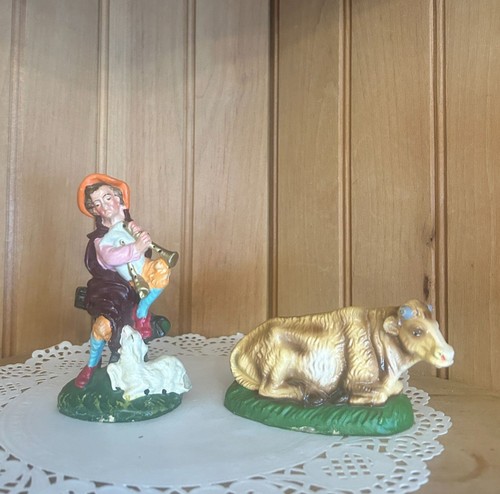 Vintage italienische Pappmaché Krippe Jesuskind Maria Josef Hirte weise - Bild 6 von 7