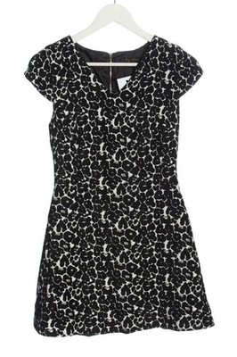 ZARA BASIC Minikleid Damen Kleid Gr. DE 40 schwarz-weiß Casual-Look