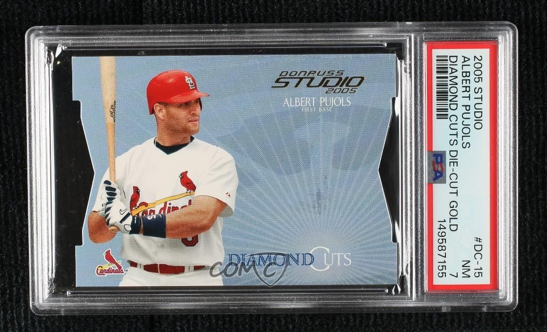 2005 Donruss Studio Diamond Cuts Gold Die-Cut 29/75 Albert Pujols #DC-15 PSA 7