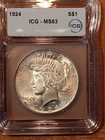 1924 Peace Dollar $1 90% Silver US coin NR Free Shipping