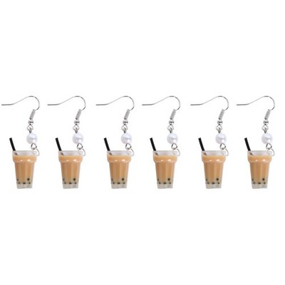  3 stücke Perle Milch Tee Anhänger Ohrringe Simulation Ohrringe Perle Milch Tee