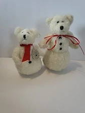 Set Of 2 Boyds Bears Snowbear Snowman Plush 1990- 1995  1 With Tag