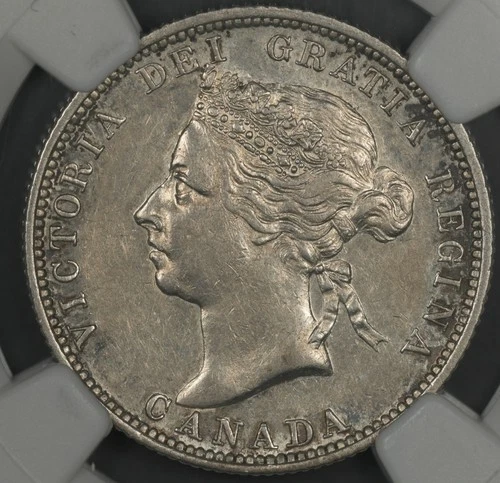 1888 NGC AU CANADA 25 CENTS LIGHTLY TONED